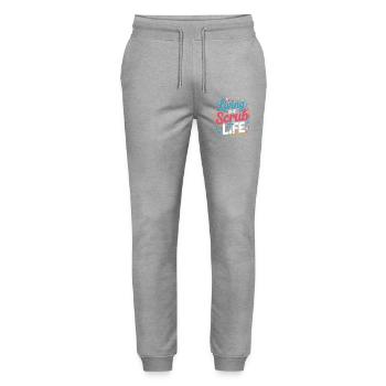 Living the Scrub Life - Stanley/Stella Mover Unisex Organic Jogging Trousers - heather grey - Front - Marisol (170cm) & Nik (191cm)