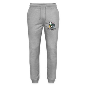 Funny Cleaning Design - Stanley/Stella Mover Unisex Organic Jogging Trousers - heather grey - Front - Marisol (170cm) & Nik (191cm)