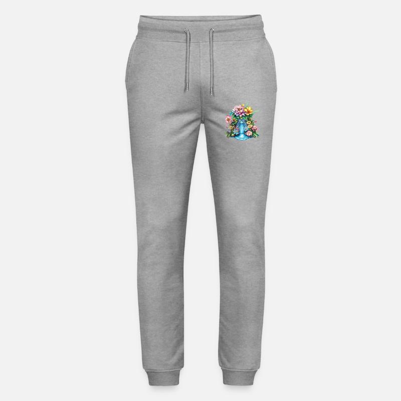 Blumenwasserfall Kaleidoskop - Stanley/Stella Unisex Bio Jogginghose Mover  - Grau meliert