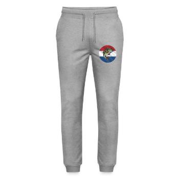 Perch Fishing Netherlands - Stanley/Stella Mover Unisex Organic Jogging Trousers - heather grey - Front - Marisol (170cm) & Nik (191cm)