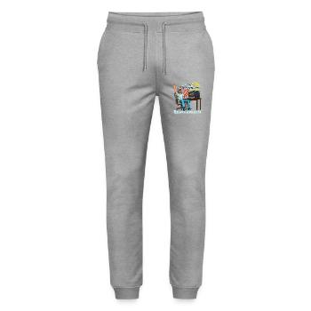 Rumdaddeln: Gaming-Lieblingsbeschäftigung - Stanley/Stella Unisex Bio Jogginghose Mover  - Grau meliert - Vorne - Marisol (170cm) & Nik (191cm)