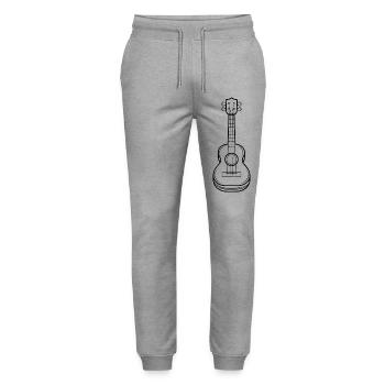 Ukulele Skizze - Stanley/Stella Unisex Bio Jogginghose Mover  - Grau meliert - Vorne - Marisol (170cm) & Nik (191cm)
