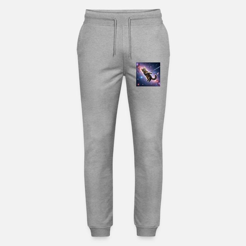 Katze im All - Stanley/Stella Unisex Bio Jogginghose Mover  - Grau meliert