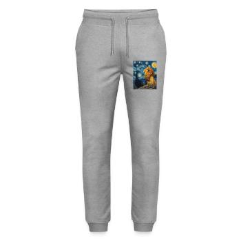 Lion Van Gogh - Pantalon de jogging bio MOVER Stanley/Stella unisexe - gris chiné - Devant - Marisol (170cm) & Nik (191cm)