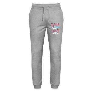 K-Pop Dad Of The Birthday Girl - Stanley/Stella Mover Unisex Organic Jogging Trousers - heather grey - Front - Marisol (170cm) & Nik (191cm)