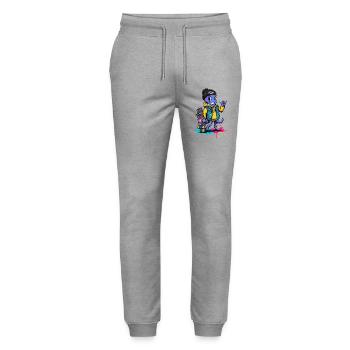 Tentakel Skate Crew Cartoon - Stanley/Stella Unisex Bio Jogginghose Mover  - Grau meliert - Vorne - Marisol (170cm) & Nik (191cm)