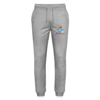 Le plaisir de l’expérimentation : essayer au lieu d’étudier - Pantalon de jogging bio MOVER Stanley/Stella unisexe - gris chiné - Devant - Marisol (170cm) & Nik (191cm)