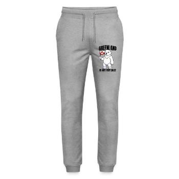 Greenland Is Not For Sale Shirt - Stanley/Stella Unisex Bio Jogginghose Mover  - Grau meliert - Vorne - Marisol (170cm) & Nik (191cm)