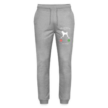 Un chien d’eau portugais appelle un extrait de lion drôle - Pantalon de jogging bio MOVER Stanley/Stella unisexe - gris chiné - Devant - Marisol (170cm) & Nik (191cm)
