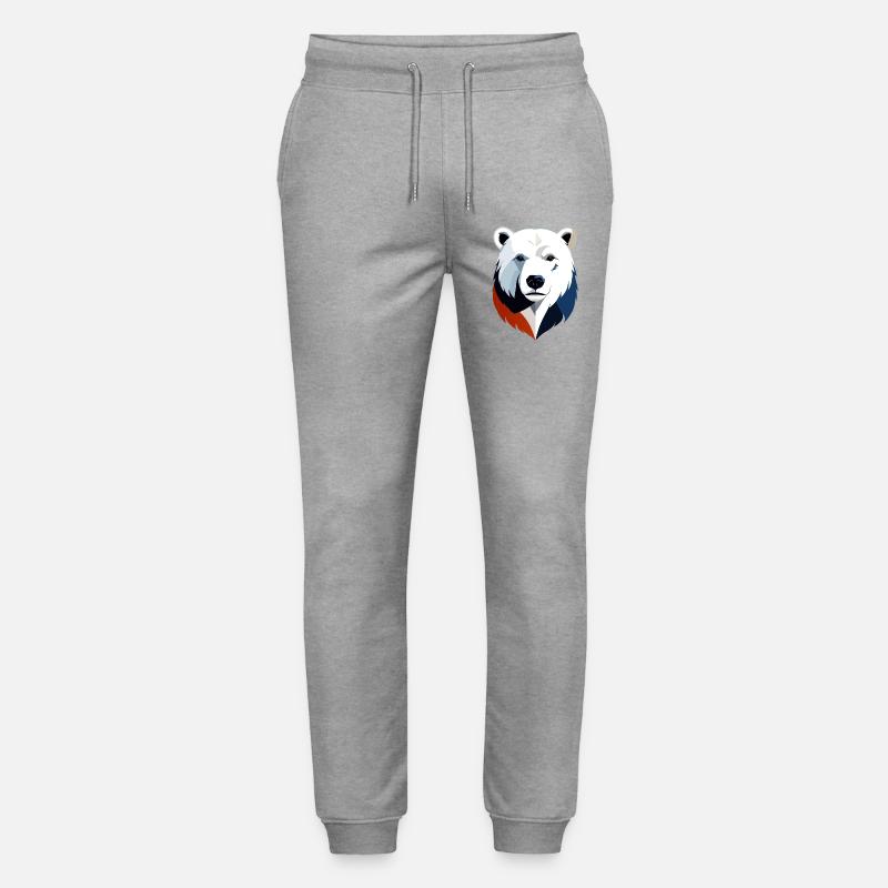Geometrischer Polarbär Farbsplit - Stanley/Stella Unisex Bio Jogginghose Mover  - Grau meliert