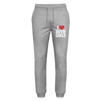 I Heart Gothic Girls - Stanley/Stella Mover Unisex Organic Jogging Trousers - heather grey - Front - Marisol (170cm) & Nik (191cm)