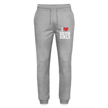 Ich liebe Goth Girls - Stanley/Stella Unisex Bio Jogginghose Mover  - Grau meliert - Vorne - Marisol (170cm) & Nik (191cm)
