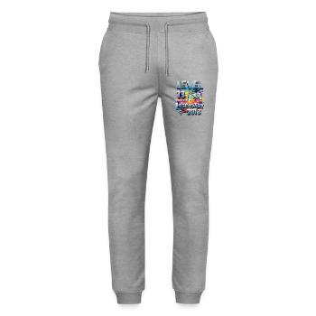 Level 13 Year olds Unlocked since 2013 Birthday - Stanley/Stella Mover Unisex Organic Jogging Trousers - heather grey - Front - Marisol (170cm) & Nik (191cm)
