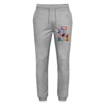 Dart Player Sports Art #darts #sport - Stanley/Stella Mover Unisex Organic Jogging Trousers - heather grey - Front - Marisol (170cm) & Nik (191cm)