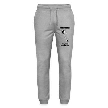 Agenouille-toi devant le Créateur - Pantalon de jogging bio MOVER Stanley/Stella unisexe - gris chiné - Devant - Marisol (170cm) & Nik (191cm)
