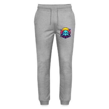 Neon fluffy monster - Stanley/Stella Mover Unisex Organic Jogging Trousers - heather grey - Front - Marisol (170cm) & Nik (191cm)