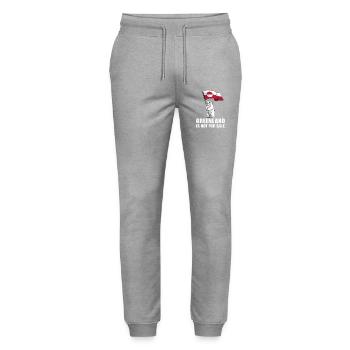 Make America Go Away – Grönlandflagge - Stanley/Stella Unisex Bio Jogginghose Mover  - Grau meliert - Vorne - Marisol (170cm) & Nik (191cm)