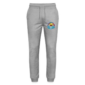 Laughing sun in colorful clouds - Stanley/Stella Mover Unisex Organic Jogging Trousers - heather grey - Front - Marisol (170cm) & Nik (191cm)