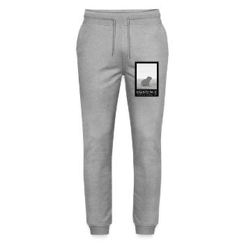 Funny Existence Quote - Capybara Sarcasm - Stanley/Stella Mover Unisex Organic Jogging Trousers - heather grey - Front - Marisol (170cm) & Nik (191cm)