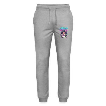 Anime Girl HOPE Lollipop – Kawaii Manga Style - Stanley/Stella Unisex Bio Jogginghose Mover  - Grau meliert - Vorne - Marisol (170cm) & Nik (191cm)