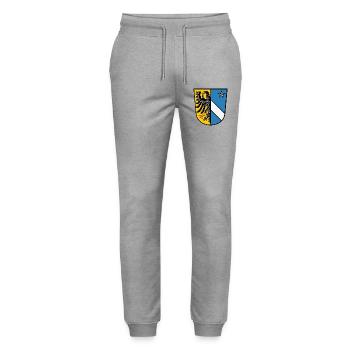 Wacker-Rothenburg ob der Tauber Wappen - Stanley/Stella Unisex Bio Jogginghose Mover  - Grau meliert - Vorne - Marisol (170cm) & Nik (191cm)