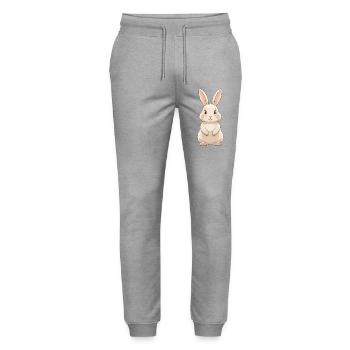 Süßer Hase Cartoon Illustration - Stanley/Stella Unisex Bio Jogginghose Mover  - Grau meliert - Vorne - Marisol (170cm) & Nik (191cm)