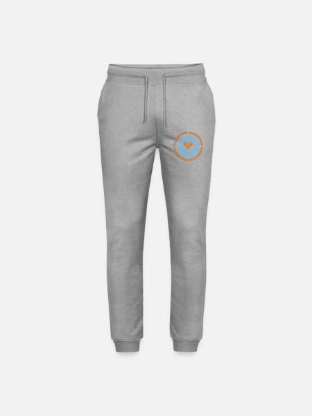 Heart in Target Emblem, atomic pattern - Stanley/Stella Mover Unisex Organic Jogging Trousers - heather grey