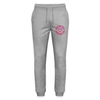 Je t’aime, mon cœur - Pantalon de jogging bio MOVER Stanley/Stella unisexe - gris chiné - Devant - Marisol (170cm) & Nik (191cm)