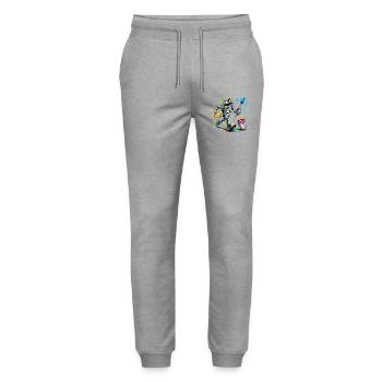 kreativer_Roboter - Pantalon de jogging bio MOVER Stanley/Stella unisexe - gris chiné - Devant - Marisol (170cm) & Nik (191cm)