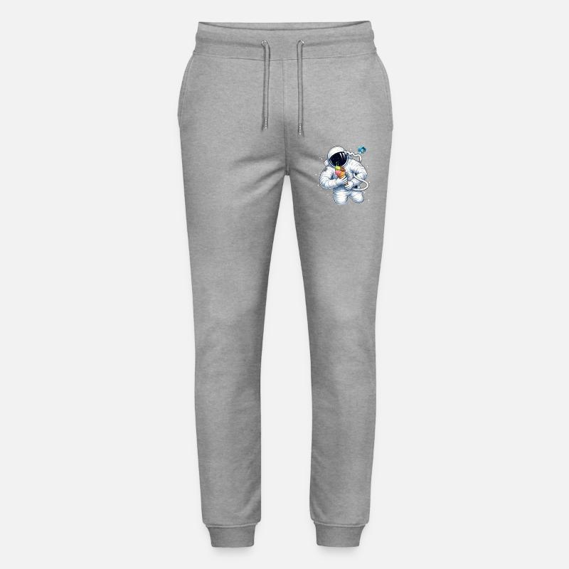 Astronaute avec une glace dans l’espace - Pantalon de jogging bio MOVER Stanley/Stella unisexe - gris chiné