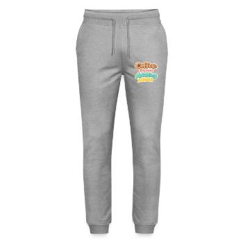 Coffee because Adulting is Hard! - Stanley/Stella Unisex Bio Jogginghose Mover  - Grau meliert - Vorne - Marisol (170cm) & Nik (191cm)