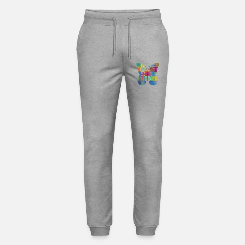 Bunter Patchwork-Schmetterling - Stanley/Stella Unisex Bio Jogginghose Mover  - Grau meliert