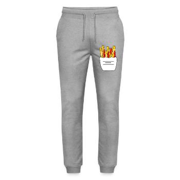 Pommes_Schranke - Stanley/Stella Unisex Bio Jogginghose Mover  - Grau meliert - Vorne - Marisol (170cm) & Nik (191cm)
