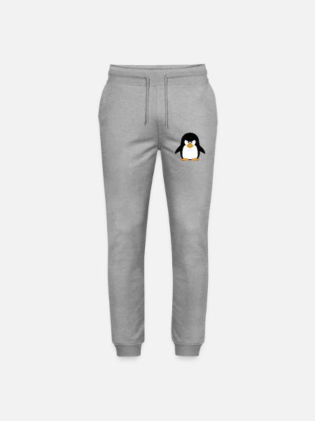 Angry Penguin Cartoon - Stanley/Stella Mover Unisex Organic Jogging Trousers - heather grey