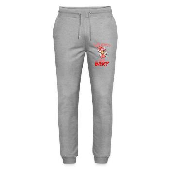 No Beer Your Serious Chicken - Stanley/Stella Mover Unisex Organic Jogging Trousers - heather grey - Front - Marisol (170cm) & Nik (191cm)