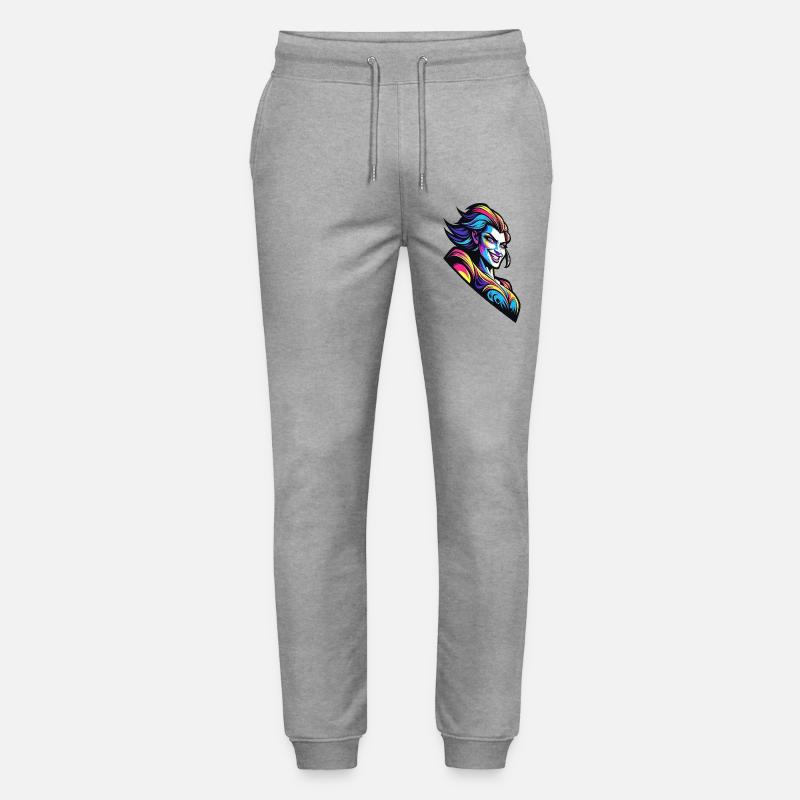 Neon-Diva Pop-Art-Porträt - Stanley/Stella Unisex Bio Jogginghose Mover  - Grau meliert