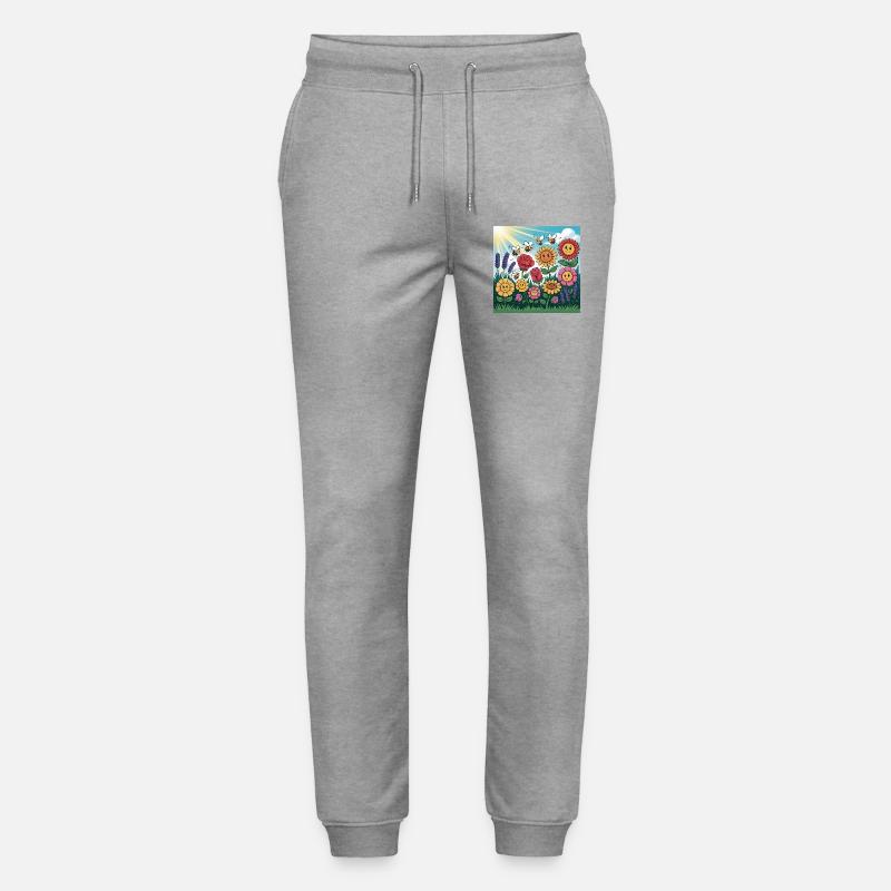 Sonnenblumengarten mit Biene - Stanley/Stella Unisex Bio Jogginghose Mover  - Grau meliert