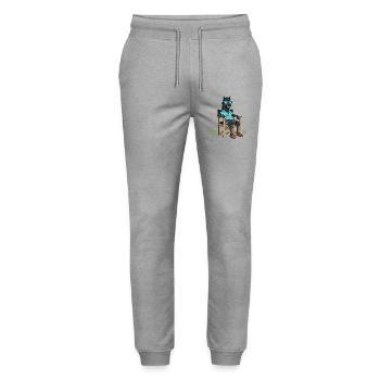 Camiseta de Menorca Lehrstuhl - Stanley/Stella Unisex Bio Jogginghose Mover  - Grau meliert - Vorne - Marisol (170cm) & Nik (191cm)