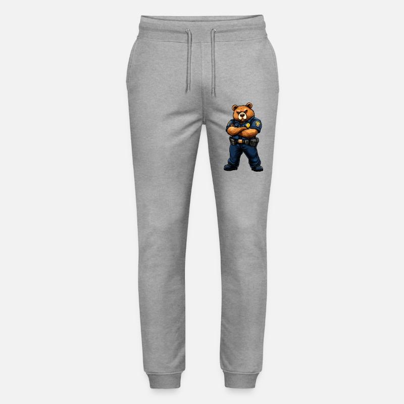 Bären Polizei - Braunbär - Stanley/Stella Unisex Bio Jogginghose Mover  - Grau meliert