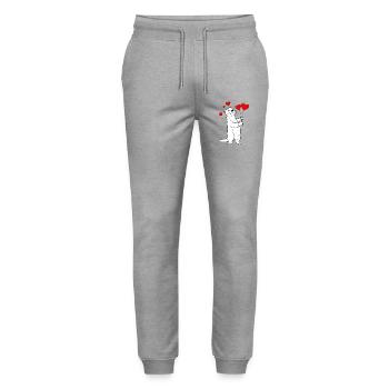 Otter am Valentinstag - Stanley/Stella Unisex Bio Jogginghose Mover  - Grau meliert - Vorne - Marisol (170cm) & Nik (191cm)