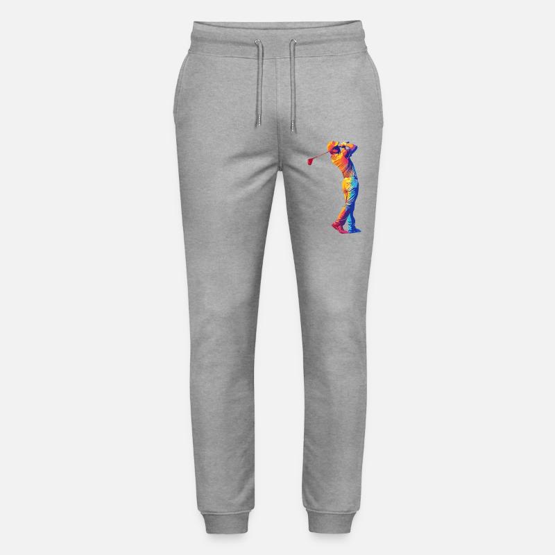 Regenbogen Golfer Swing - Stanley/Stella Unisex Bio Jogginghose Mover  - Grau meliert