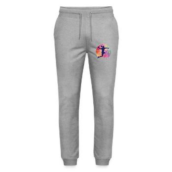 Joueur de handball - Pantalon de jogging bio MOVER Stanley/Stella unisexe - gris chiné - Devant - Marisol (170cm) & Nik (191cm)