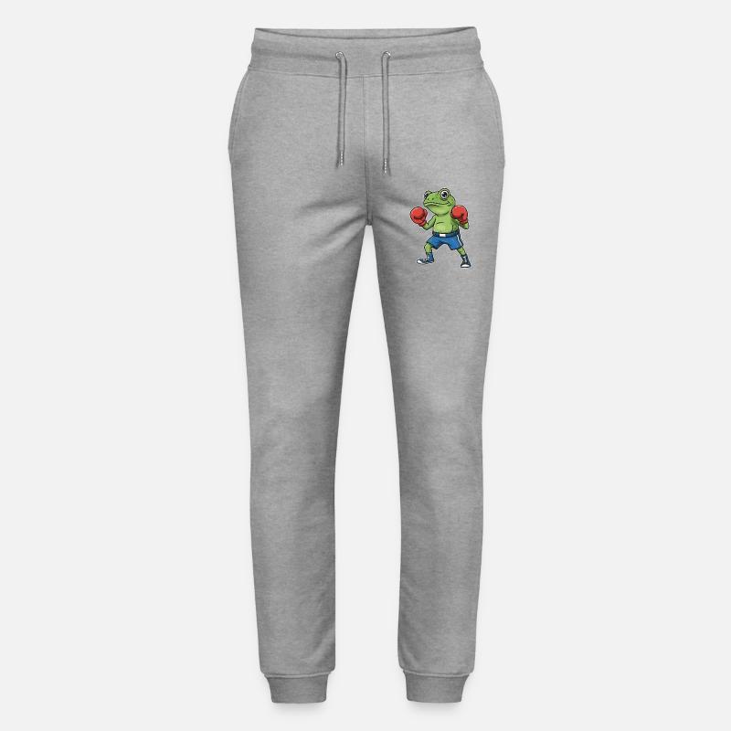 Dessin animé de la grenouille boxeuse - Pantalon de jogging bio MOVER Stanley/Stella unisexe - gris chiné
