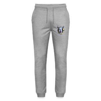 Llama Pop Art – Naughty Tongue Illustration - Stanley/Stella Mover Unisex Organic Jogging Trousers - heather grey - Front - Marisol (170cm) & Nik (191cm)