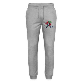 Krokodil Eishockey Alligator - Stanley/Stella Unisex Bio Jogginghose Mover  - Grau meliert - Vorne - Marisol (170cm) & Nik (191cm)
