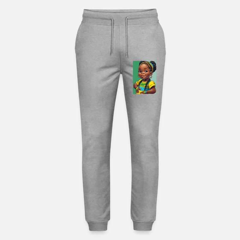 Buntes Afro-Kind in Zöpfen - Stanley/Stella Unisex Bio Jogginghose Mover  - Grau meliert