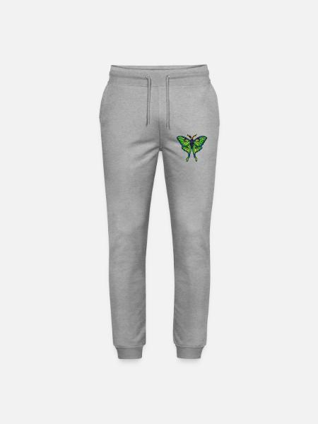 Fleur ailée de papillon vert néon - Pantalon de jogging bio MOVER Stanley/Stella unisexe - gris chiné