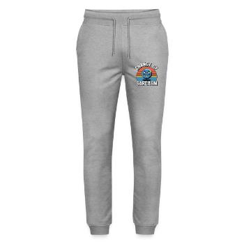 Chance of Sarcasm - Retro Grin - Stanley/Stella Mover Unisex Organic Jogging Trousers - heather grey - Front - Marisol (170cm) & Nik (191cm)