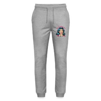 Mieux vaut appeler Maman Dessin animé - Pantalon de jogging bio MOVER Stanley/Stella unisexe - gris chiné - Devant - Marisol (170cm) & Nik (191cm)