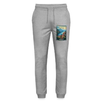 Experience Beauty of Lake Garda in Italy - Stanley/Stella Mover Unisex Organic Jogging Trousers - heather grey - Front - Marisol (170cm) & Nik (191cm)
